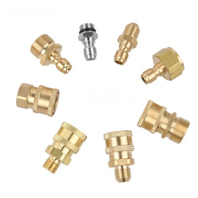 High Pressure Washer Adapter 1/4 Loose knot Full Copper Joint Pipe Fitting Coupling